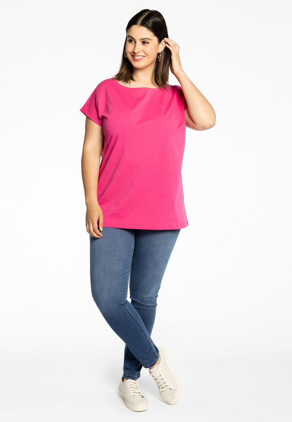 Yoek T-shirt Kapmouwen COTTON - Roze