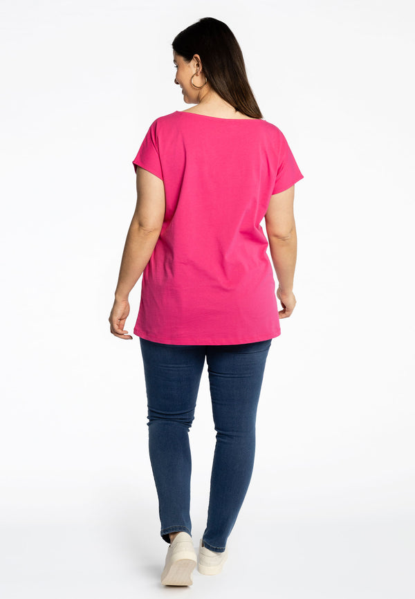 Yoek T-shirt Kapmouwen COTTON - Roze