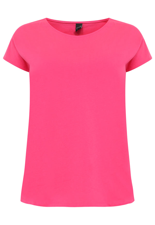 Yoek T-shirt Kapmouwen COTTON - Roze