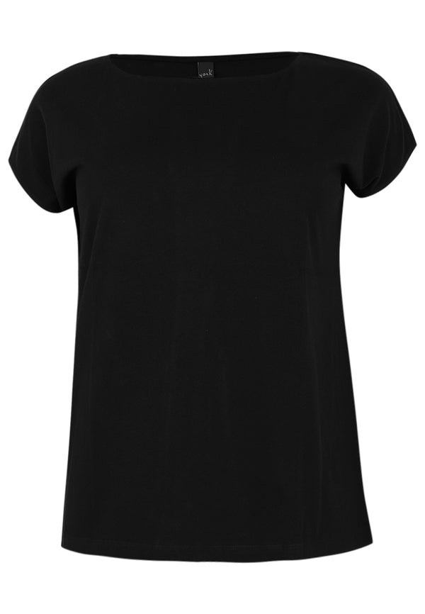 Yoek T-shirt Kapmouwen COTTON - Zwart