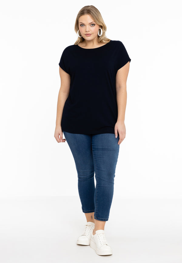 Yoek T-shirt Kapmouwen Wijd VISCOSE - Blauw