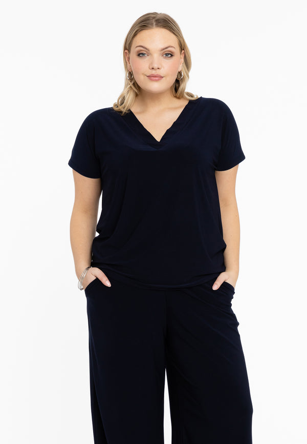 yoek T-shirt v-hals DOLCE - Blauw