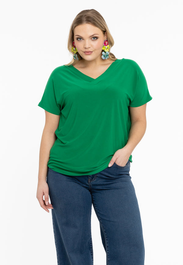 yoek T-shirt v-hals DOLCE - Groen