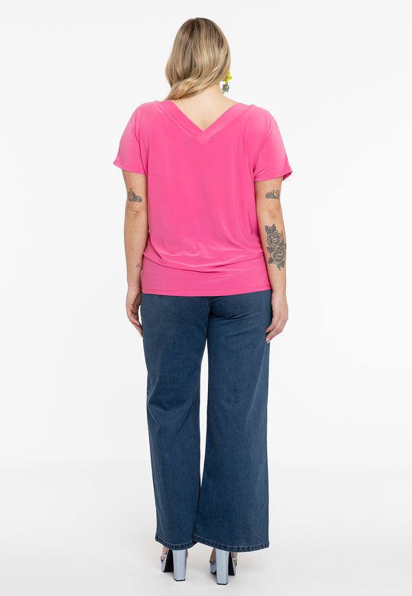 Yoek T-shirt V-hals DOLCE - Roze