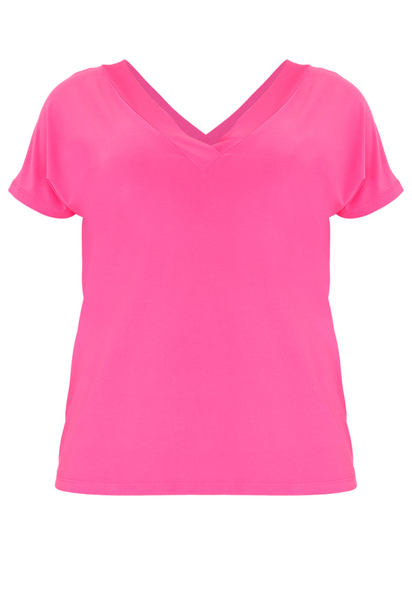 Yoek T-shirt V-hals DOLCE - Roze