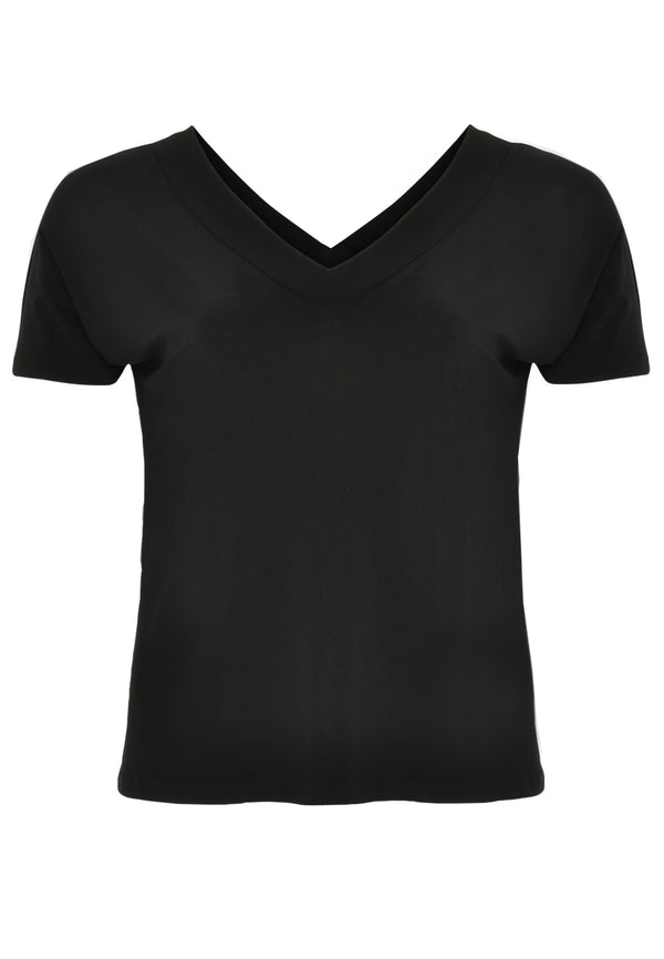 Yoek T-shirt V-hals DOLCE - Zwart