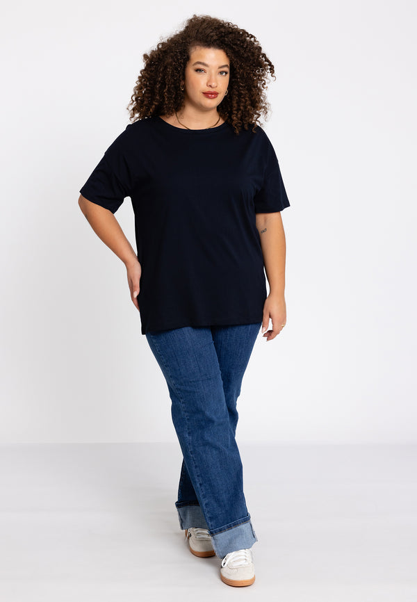Yoek T-shirt Wijd COTTON - Blauw
