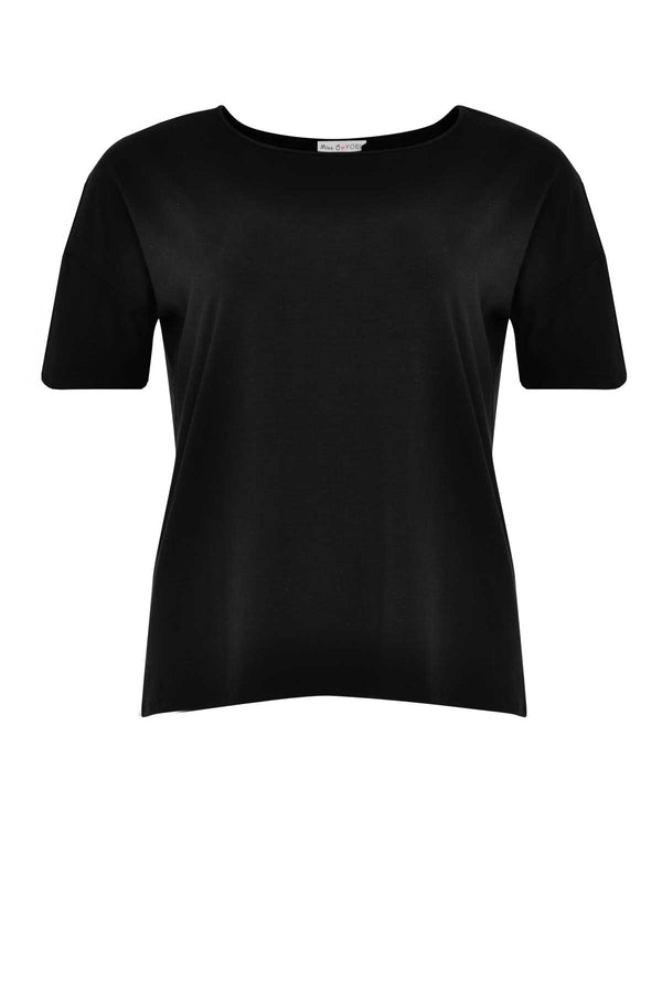 Yoek T-shirt Wijd COTTON - Zwart