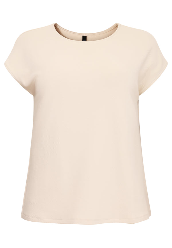 yoek T-Shirt wijd DIAGONAL - mid brown