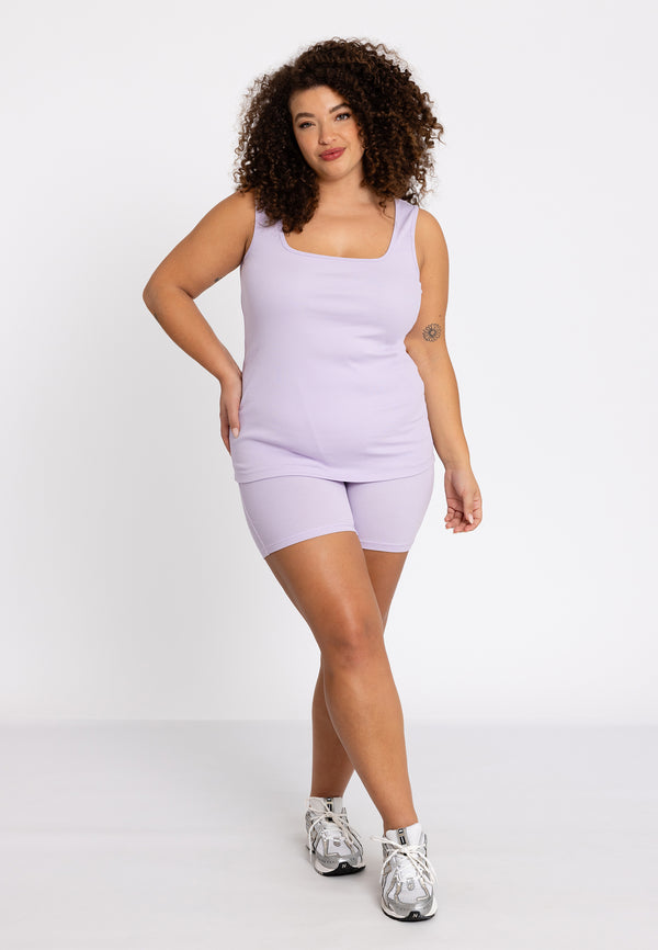 Yoek Tanktop Rib LOUNGE - Light Purple