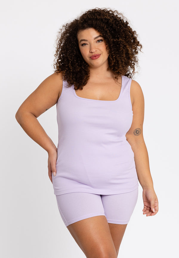 yoek Tanktop rib LOUNGE - light purple