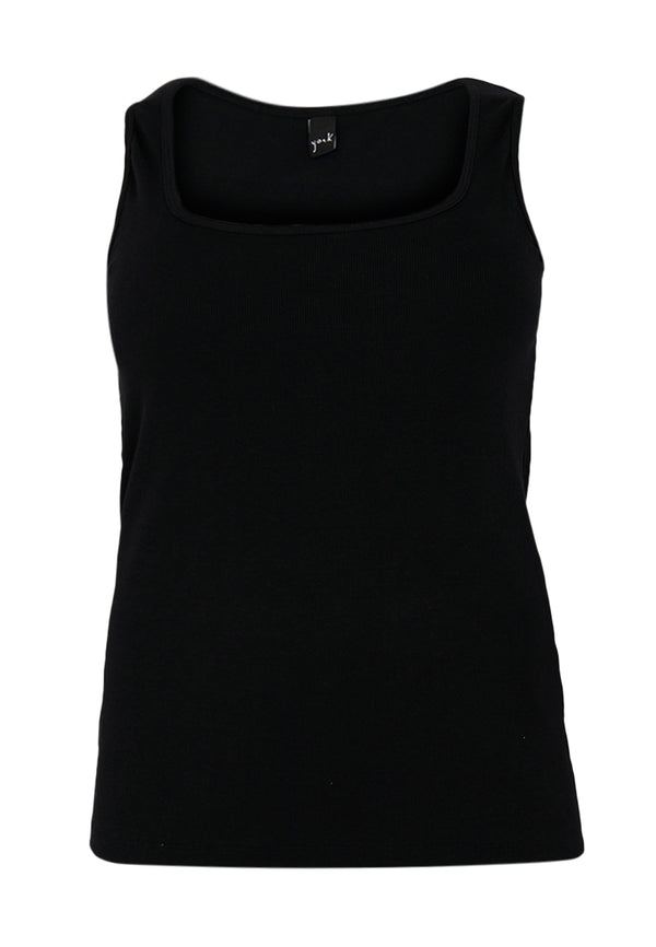 Yoek Tanktop Rib LOUNGE - Zwart