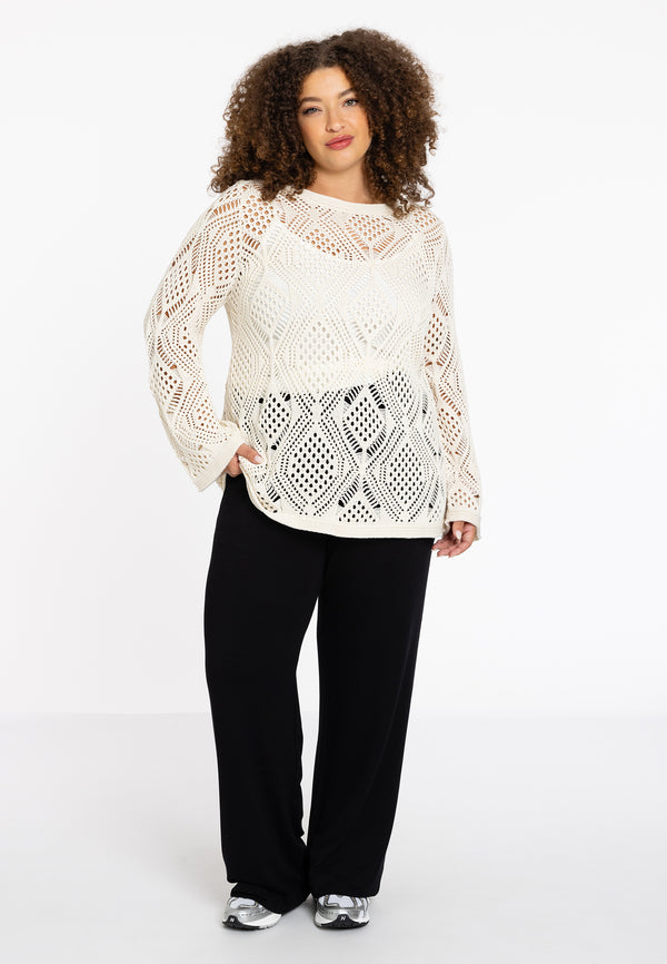 Yoek Top Crochet LOUNGE - Ecru