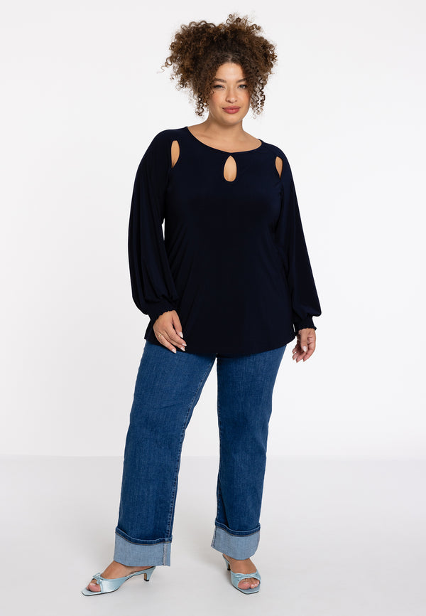 Yoek Top Cut-out DOLCE - Blauw