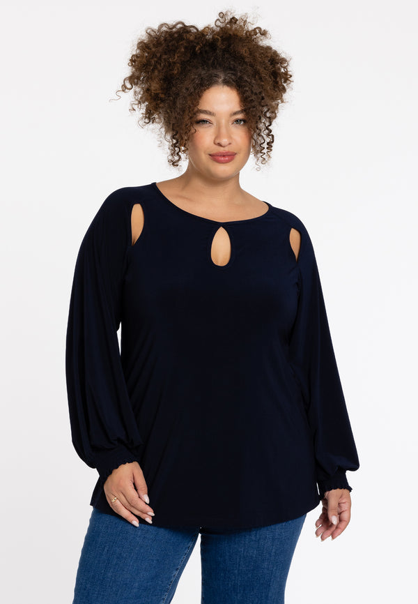 yoek Top cut-out DOLCE - Blauw
