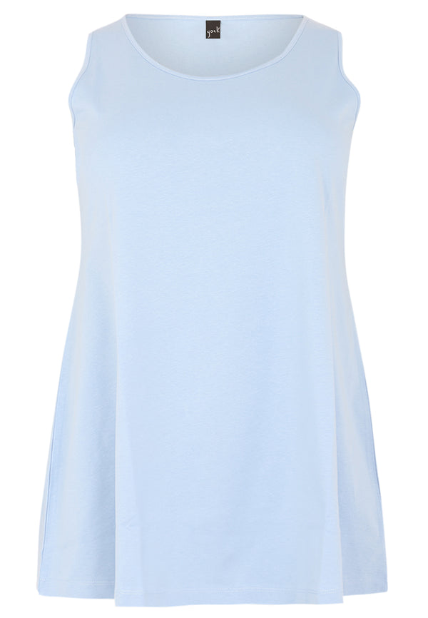 Yoek Top Flare COTTON - Light Blue