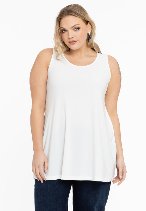 yoek Top flare DOLCE - ecru