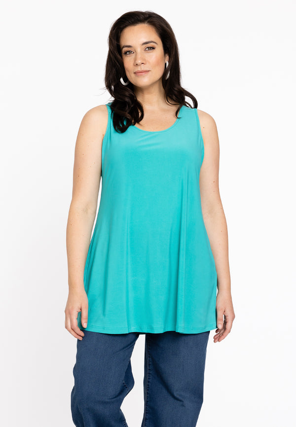 yoek Top flare DOLCE - Turquoise