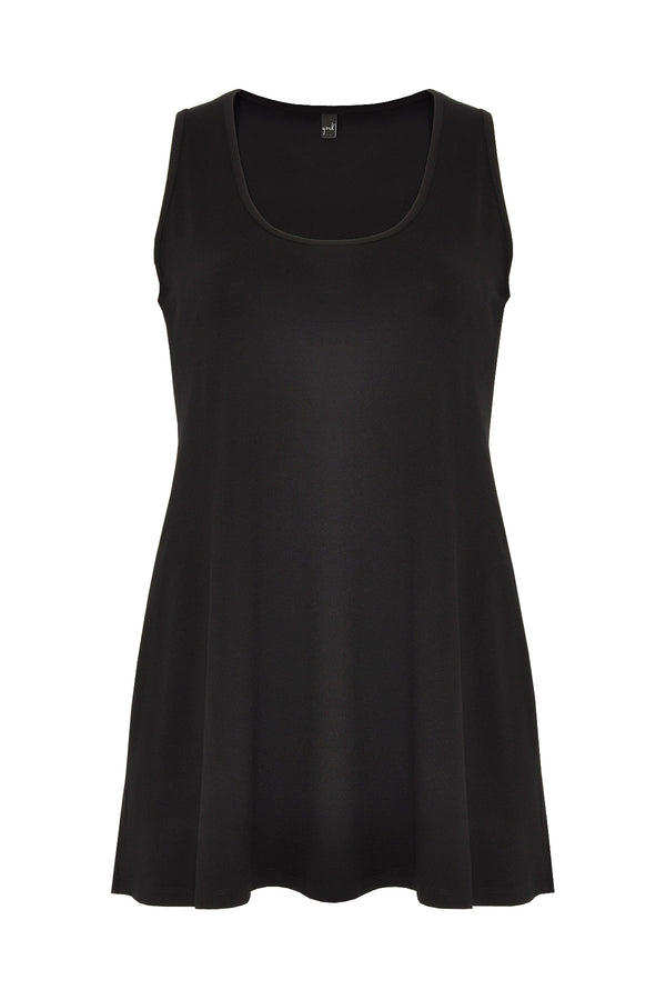 Yoek Top Flare VISCOSE - Zwart