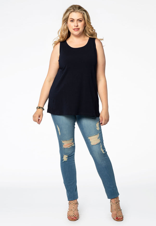 Yoek Top Relax Fit COTTON - Blauw