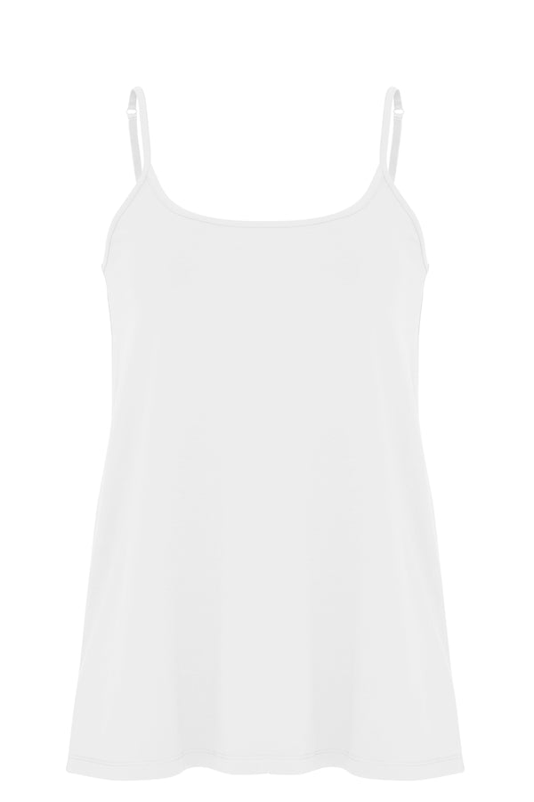 Yoek Top Spaghetti Bandjes A-lijn VISCOSE - Wit