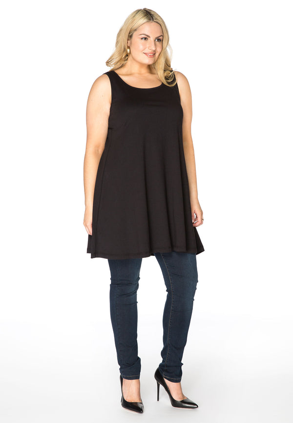 Yoek Top Wide Bottom COTTON - Zwart