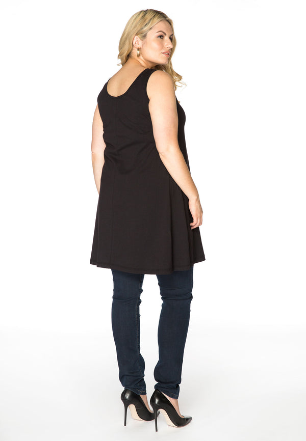 Yoek Top Wide Bottom COTTON - Zwart