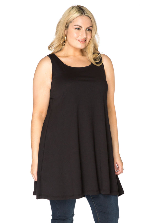 yoek Top wide bottom COTTON - Zwart