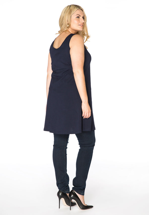 Yoek Top Wide Bottom VISCOSE - Blauw