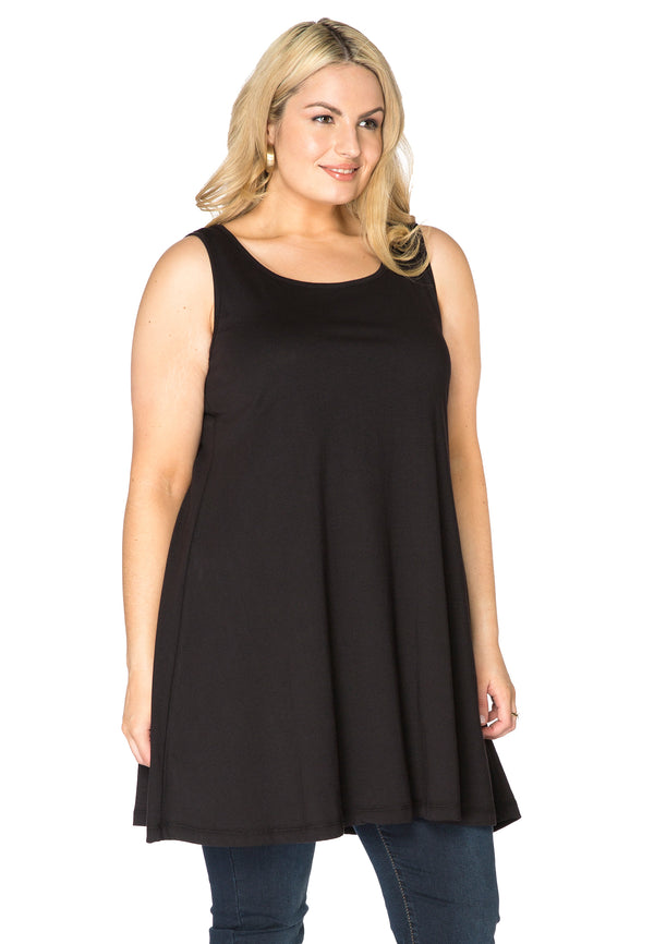 yoek Top wide bottom VISCOSE - Zwart
