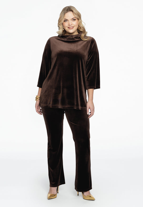 yoek Trousers bootcut VELVET - Bruin