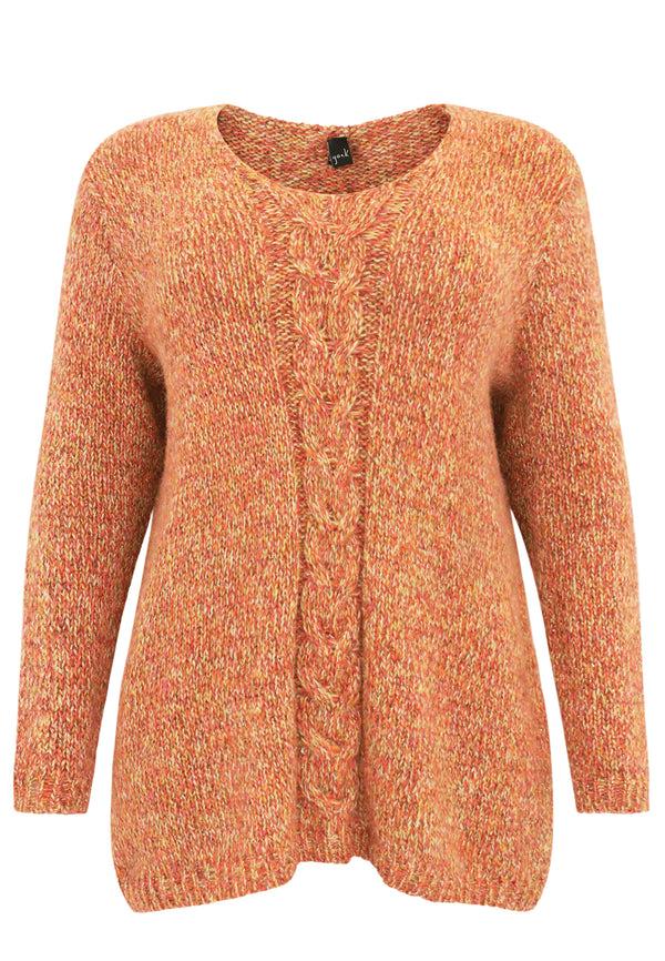 Yoek Trui Met Kabeldetail Lurex - Roze