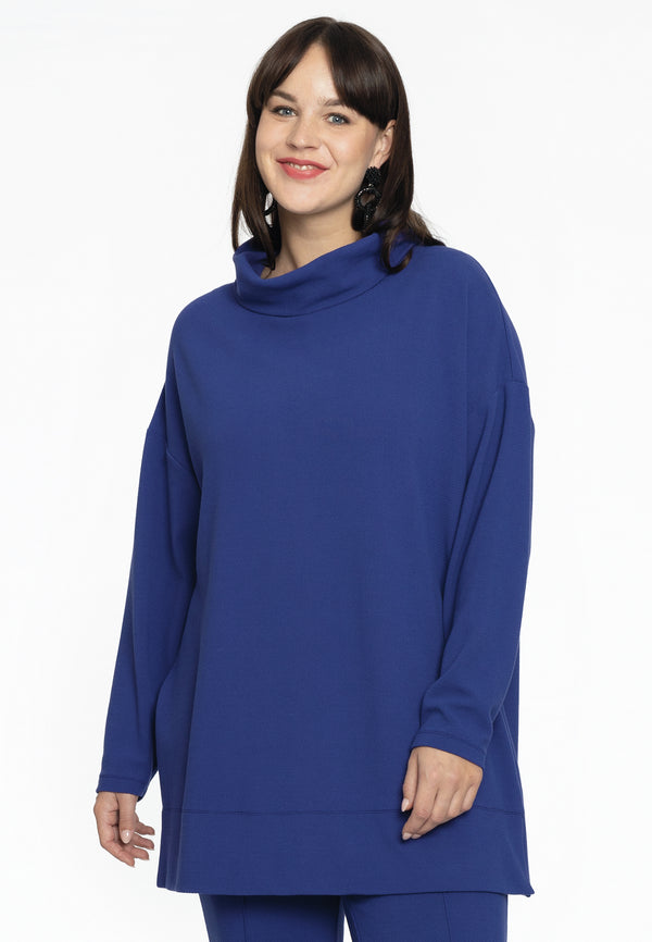 yoek Trui met turtle neck DIAGONAL - Paars