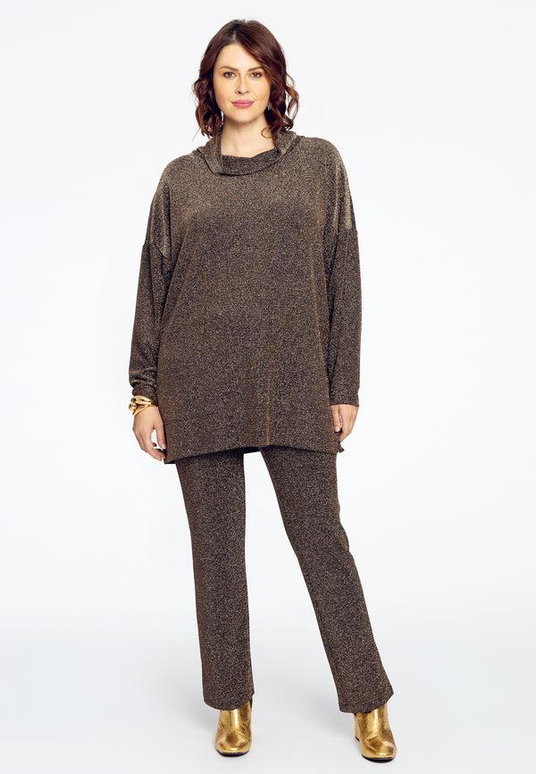 Yoek Trui Met Turtle Neck LUREX - Goud