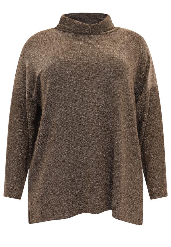Yoek Trui Met Turtle Neck LUREX - Goud