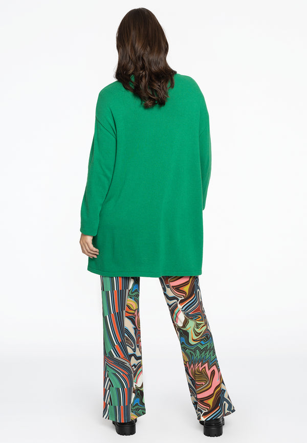 Yoek Trui Met V-hals Cashmere - Groen