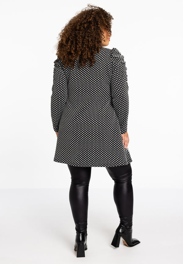 Yoek Tunic JAQUARD KNIT - Zwart