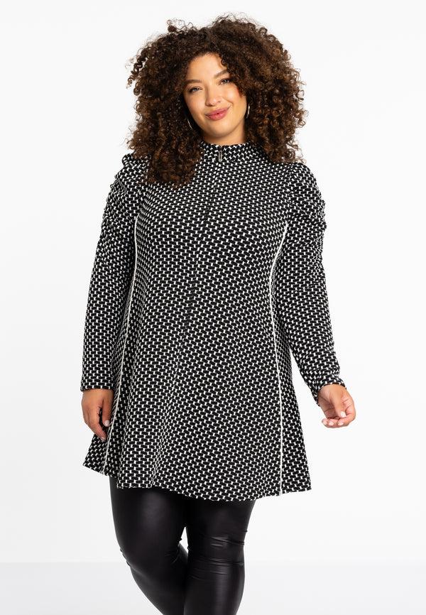 yoek Tunic JAQUARD KNIT - Zwart