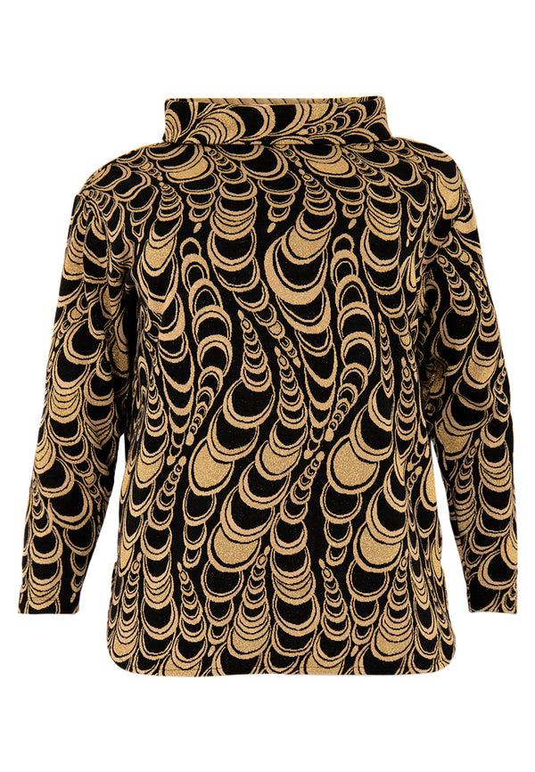 Yoek Tunic Wide Collar CIRCLE - Zwart