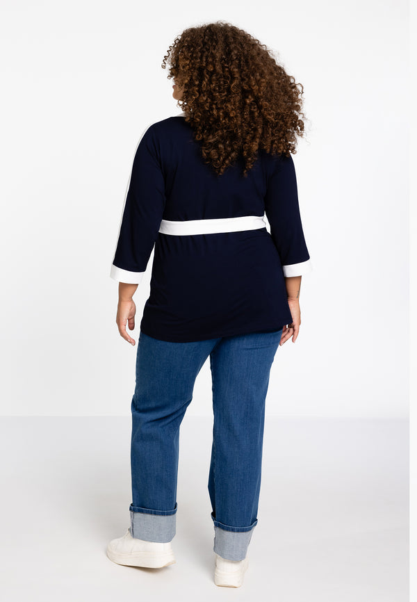 Yoek Tuniek A-lijn Belted VITA - Blauw