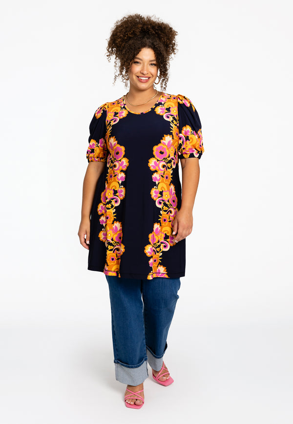 Yoek Tuniek A-lijn Pofmouw GARLAND - Blauw