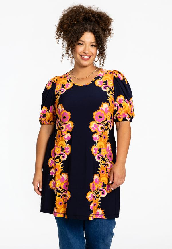 yoek Tuniek A-lijn pofmouw GARLAND - Blauw