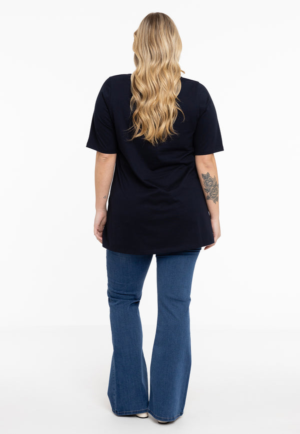Yoek Tuniek Flare Fit COTTON - Blauw