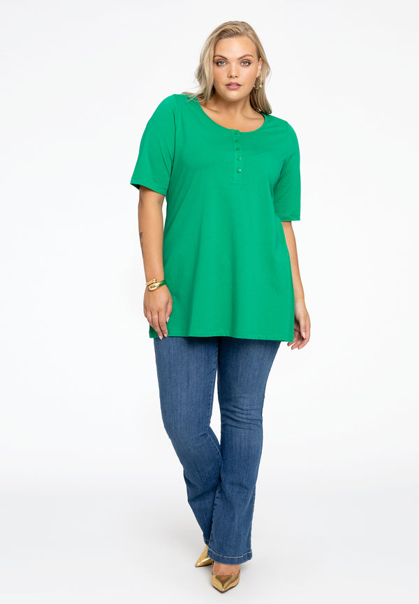 Yoek Tuniek Flare Fit COTTON - Groen
