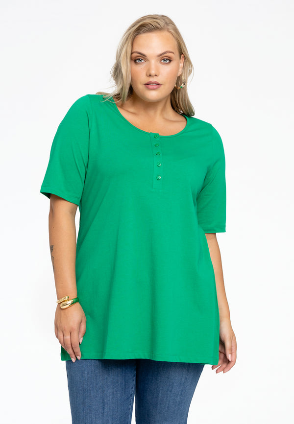 yoek Tuniek flare fit COTTON - Groen