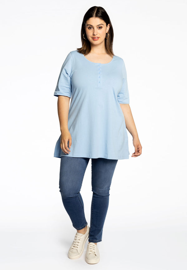 Yoek Tuniek Flare Fit COTTON - Light Blue