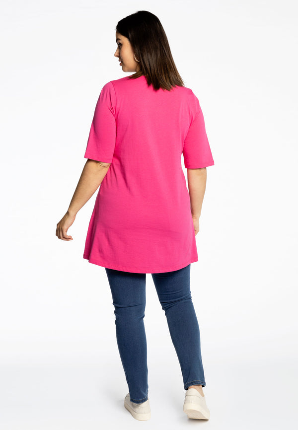 Yoek Tuniek Flare Fit COTTON - Roze
