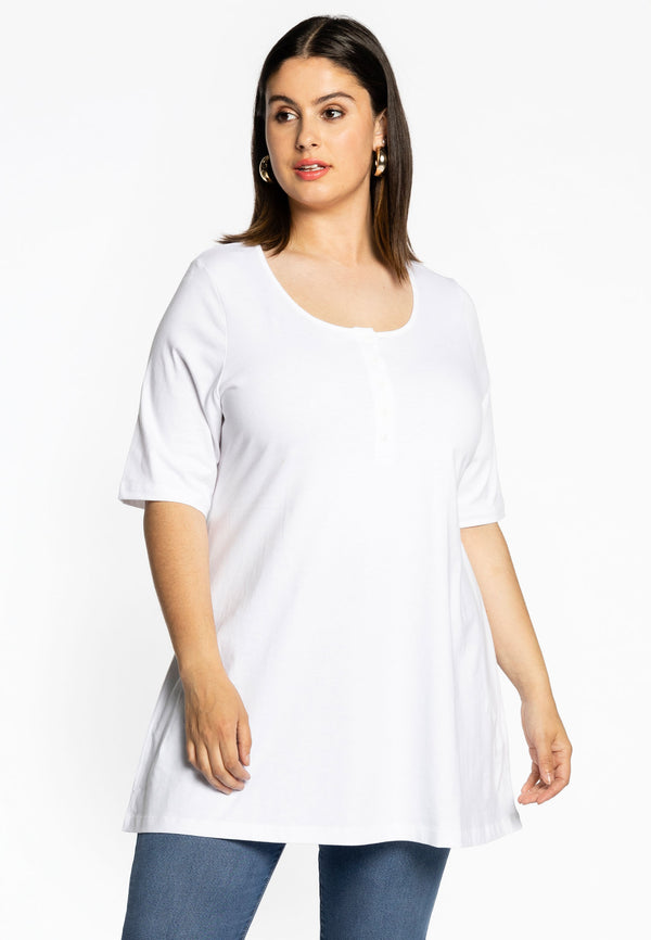 yoek Tuniek flare fit COTTON - Wit