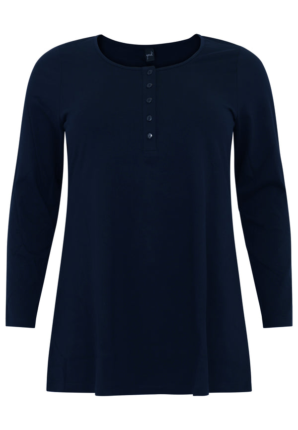 yoek Tuniek flare knopen COTTON - Blauw