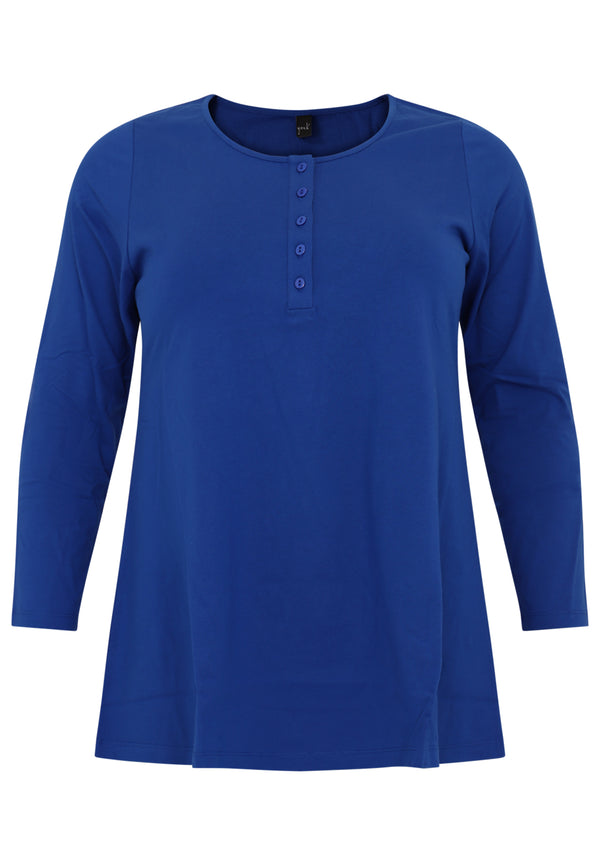 yoek Tuniek flare knopen COTTON - Indigo